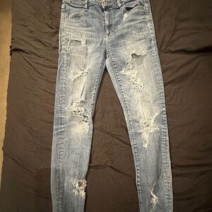 American eagle AE super hi rise begging 6 regular